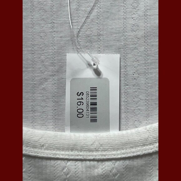 Wild Fable - Women's Long Sleeve Pointelle T-Shirt - White - XXL - Picture 7 of 12